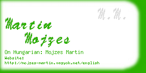 martin mojzes business card